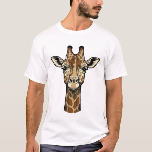 Camiseta Arte de design vetorial de girafa com gravação vin