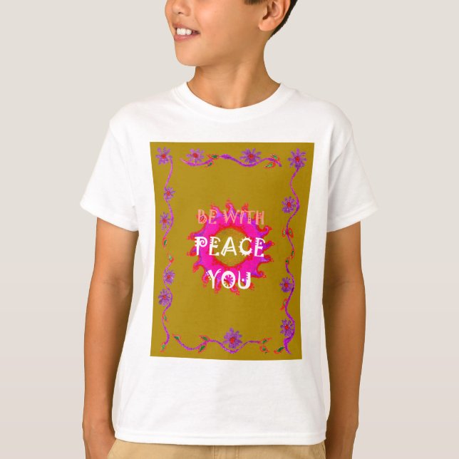 Camiseta Arte de Design Vetorial Inspirador de Paz Esteja C (Frente)