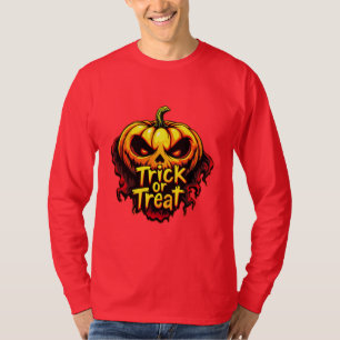 Camiseta Arte de Dia das Bruxas de Pumpkin "Trick or Tratat