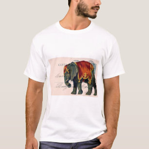 Camiseta Arte de Digitas do cartão do elefante do vintage
