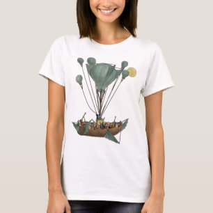 Camiseta Arte de Dirigível Balão Antigo