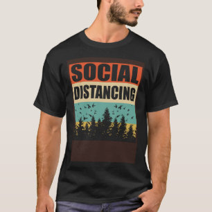 Camiseta Arte de Distanciamento Retro Distância Social