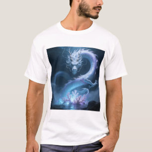 Camiseta Arte de dragão aquático chinês com design de fanta