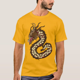 Camiseta Arte de Dragão Chinês