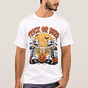 Camiseta Arte de Dragões de Esqueleto de Cerveja