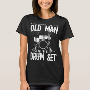 Camiseta Arte De Drummer Engraçada Para Homens Jogadora Dru