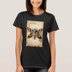 Camiseta Arte de Entomologia da Mariposa Caveira Vintage