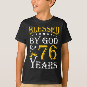 Camiseta Arte de Escritura Abençoada Vintage Deus por 76