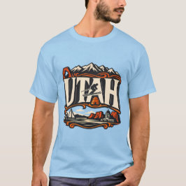 Camiseta Arte de Esqui do Arco Delicado do Patrimônio do Es