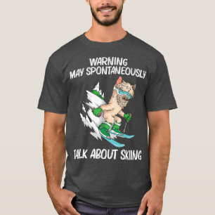 Camiseta Arte De Esqui Engraçada Para Homens Mulheres Esqui