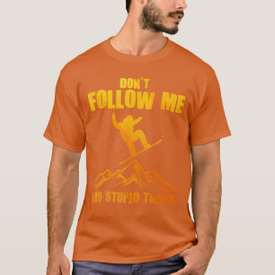 Camiseta Arte de esqui na neve legal para homens e mulheres