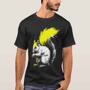 Camiseta Arte de Esquilo Amante de Animais Floresta Naturez