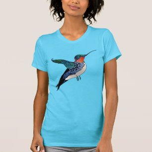 Camiseta Arte de Estilo de Tatuagem de Hummingbird Throby