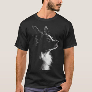 Camiseta Arte de Estimação com Motivo de Cachorro Papillon