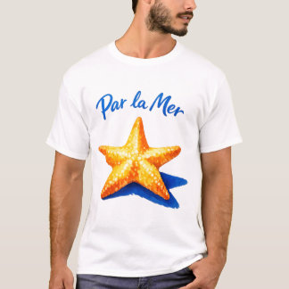 Camiseta Arte de Estrela-do-Mar em Aquarela Costeira Par La