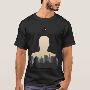 Camiseta Arte de Exibição do Estilo Silhueta Minimalista de