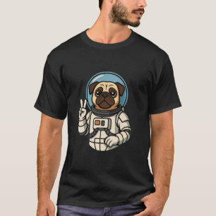 Camiseta Arte de Explorador Espacial Astronauta Pug Fofo