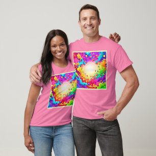 Camiseta Arte de explosão vívida de cor Abstrato