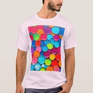 Camiseta Arte de Extravaganza em Círculos Coloridos