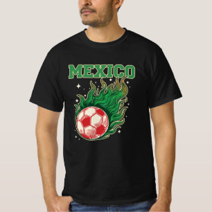 Camiseta Arte de Fã de Futebol Mexicano Bola de Futebol Fla
