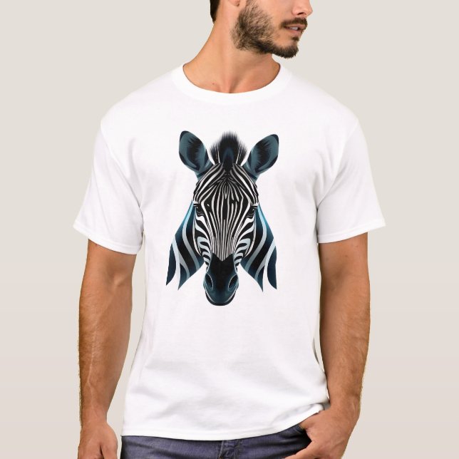 Camiseta Arte de Face Zebra Flutuante (Frente)