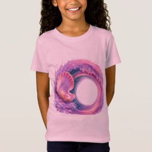 Camiseta Arte de Fantasia de Onda de Concha Marinha Sonhado