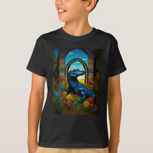 Camiseta Arte de Fantasia do Jacaré Azul 