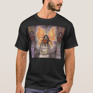 Camiseta Arte de Fantasia Fada Gótica Pedra de Halloween