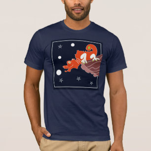Camiseta Arte de Fantasia Lunar do Dragão Chinês Celestial