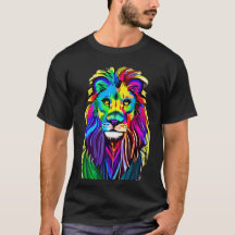 Arte de Fantasia Mística Colorida Lion Face