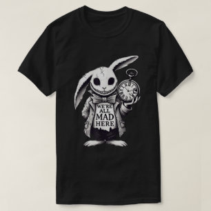 Camiseta Arte de Fantasia Sombria de Coelho Gótico Maluco P