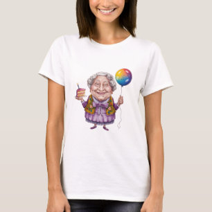 Camiseta Arte de festa de aniversário de avó divertida de b