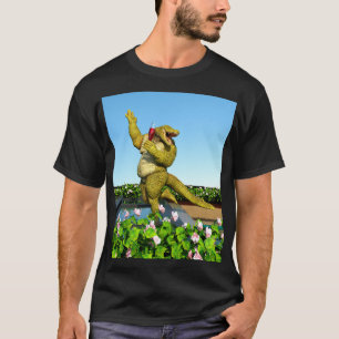 Camiseta Arte de festa de champanhe de crocodilo engraçado