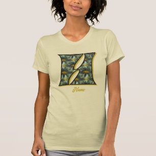 Camiseta Arte de Flor de Margarida Inicial de Monograma H P