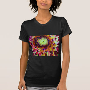 Camiseta Arte de flor original de Dahlia abstrato