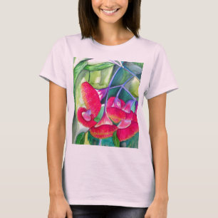 Camiseta Arte de florescência vermelha australiana da