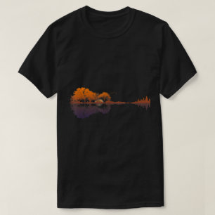 Camiseta Arte de Floresta de Outono e Reflexo da Cidade