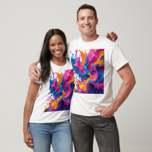 Camiseta Arte de Fluido Abstrato vibrante - Design de abert