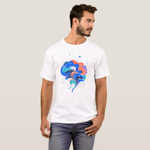 Camiseta Arte de Forma de Cérebro Neurodivergente