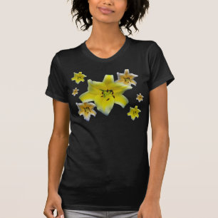 Camiseta Arte de Foto Macro de Flor de Lírio Amarelo Minima