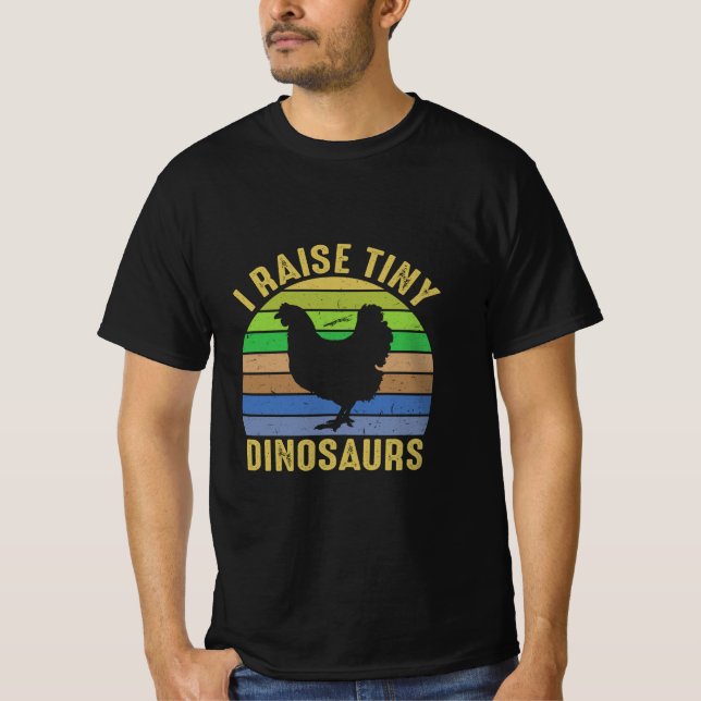 Camiseta Arte De Frango Eu Levanto Dinossauros Pequenos (Frente)