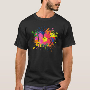 Camiseta Arte de Furão Rosto Pintura à Mão Salpico Pet Pole