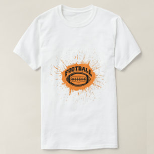 Camiseta Arte de Futebol Americano Orange Splash