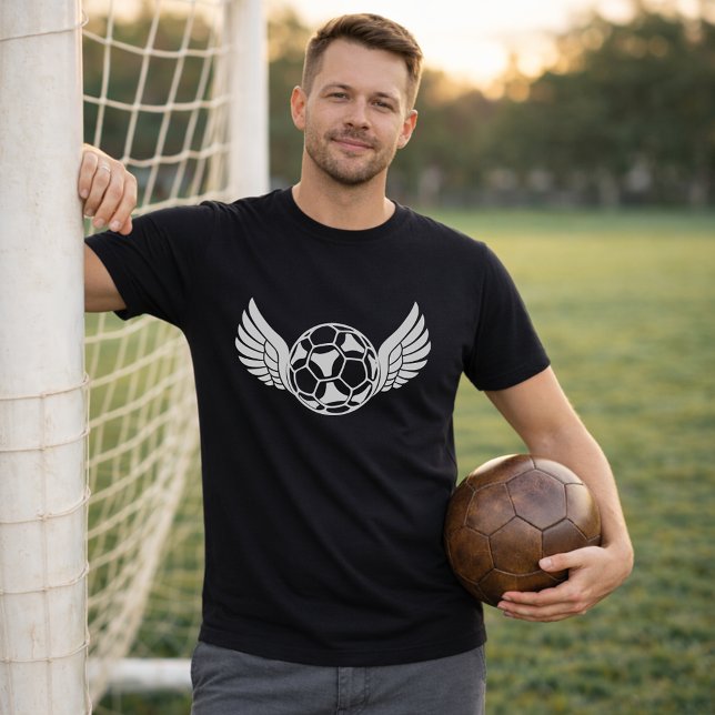 Camiseta Arte de Futebol com Bola Voadora; Gráfico de Futeb (Criador carregado)