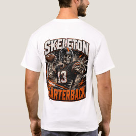 Camiseta Arte de Futebol de Halloween com Zumbi Quarterback