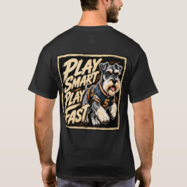 Camiseta Arte de Futebol do Schnauzer Jogue Inteligente Jog