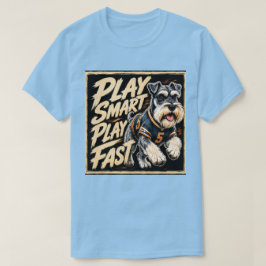 Camiseta Arte de Futebol do Schnauzer Jogue Inteligente Jog