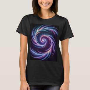 Camiseta Arte de Galáxia Abstrata Espiral de Luz Cósmica