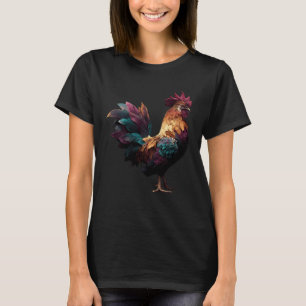 Camiseta Arte de Galo Arte de Aves Amantes de Animais Fazen