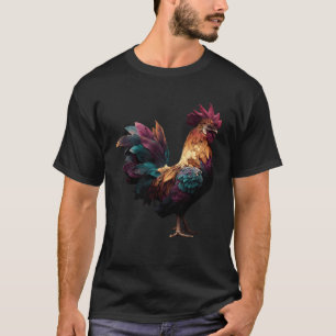 Camiseta Arte de Galo Arte de Aves Amantes de Animais Fazen